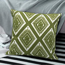 Alysheer Embroidered Decorative Throw Pillow Covers 18x18 inches Set of 2 Pieces, Boho Geometric Modern Chic Classic Pattern Cotton Cushion Cases for Sofa Couch Bed Living Room(Olive Green) by CozyNest Decor