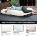 MOON PARK Pregnancy Pillows for Sleeping - U Shaped Full Body Maternity Pillow with Removable Cover - Support for Back, Legs, Belly, HIPS - 65 Inch - Ivory by TinyTreasures Baby Boutique