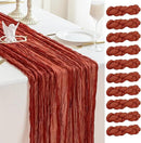 Sioloc Terracotta Table Cloth Cheesecloth Table Runner 10ft Rustic for Tea Wedding Party Baby Bridal Centerpiece Fall Decor for Home Halloween Thanksgiving by CozyNest Decor