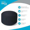 BIRDROCK HOME Outdoor Pouf Ottoman | Hand Woven Waterproof Foot Stool with Bead Bag Filling | Boho Foot Rest for Patio, Living Room, Porch & Outdoor Seating | Lightweight, Soft Stuffed Chair | Navy by CozyNest Decor