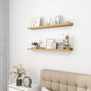 Picture Ledge Shelf, Wood Floating Shelves Set of 2, 36 inch Picture Ledge Shelves, Photo Ledge Nursery Book Shelves Wall Mounted for Living Room Kids' Room Bedroom, Color Oak by TinyTreasures Baby Boutique