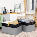 DULLEMELO Extra Large Storage Basket 22X15, 70L Foldable Fabric Toys Baskets Organizer Bins, Black&Grey by TinyTreasures Baby Boutique