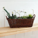 Handcrafted Wicker Planter, Flower Pot Cover, Plant Window Box, Plant Container, Natural Brown Unpeeled Willow, Long Rectangular by CozyNest Decor