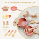 Pink Wooden Play Kitchen with Realistic Features & Accessories, Pretend Cooking Toy for Kids 3+, Ideal Gift for Toddler Boy and Girls by TinyTreasures Baby Boutique