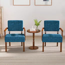 Accent Chair Set of 2 with Table, Living Room Chairs with Soft Seat and Armrests for Living Room Bedroom Reading Room Waiting Room, Lake Blue (AC01) by CozyNest Decor