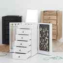 Meangood White Jewelry Box Wood for Women, 6-Layer Large Organizer Box with Mirror & 5 Drawers for Rings, Earrings, Necklaces, White by TinyTreasures Baby Boutique