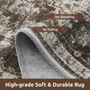 AMOAMI-3X5 Area Rug-Soft Washable Vintage Throw Accent Rugs for Living Room, Entryway, Bedroom, Kitchen, Bathroom, Laundry Room, Kitchen, Bathroom, Bedside, No Slip Brick/Brown by CozyNest Decor