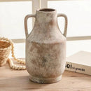Mitt&Ditt Ceramic Flower Vase with Handles, 11 inch Tall Vase for Centerpieces, Large Decorative Terracotta Vases, Farmhouse Rustic Vases for Home Decor, Living Room, Table, Neutral by CozyNest Decor