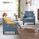 VINGLI Mid Century Modern Accent Chair Set of 2,Navy Blue Chenille Chairs for Living Room Upholstered Armchair with Scooped Arms for Bedroom,Apartment,Studio,Office,Waiting Room by CozyNest Decor