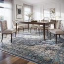 AMOAMI-3X5 Area Rug-Soft Washable Vintage Throw Accent Rugs for Living Room, Entryway, Bedroom, Kitchen, Bathroom, Laundry Room, Kitchen, Bathroom, Bedside, No Slip Blue by CozyNest Decor