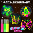 EPUMP Wooden Painting Kit for Kids - Glow in The Dark Arts and Crafts Supplies Kits for Boys Girls - Kids Activities Creative Art Set Birthday Gifts DIY Paint Toys for Ages 6 7 8 9 10 11 12 Years Old by TinyTreasures Baby Boutique