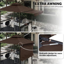 MASTERCANOPY 11 x 5 Grill Gazebo with Extra Side Awning Outdoor BBQ Gazebo with 2 LED Lights for Patio Party Backyard Picnic(Brown) by GreenHaven Gardens