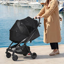 Beberoad Love Universal Stroller Sun Shade & Mosquito Net – 2-in-1 Baby Stroller Cover with UV Protection & 2-Way Zipper for Infant Carriages, Prams, and Travel Strollers (Black) by TinyTreasures Baby Boutique