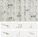 6 Panel Pegboard Room Divider, 5.6Ft Pegboard Display Folding Privacy Screens, Wood Room Divider Peg Board Display Freestanding for Trade Show Craft Show Home Wall Organizer, Retro White by CozyNest Decor