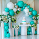 RUBFAC 129pcs Teal Blue Balloons Different Sizes 18 12 10 5 Inch Latex Turquoise Teal Balloon Garland Arch for Party Decoration Birthday Wedding Engagements Anniversary Baby Shower Party Supplies by TinyTreasures Baby Boutique