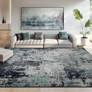 Washable Area Rugs 5'x7' Non-Slip Modern Abstract Soft for Living Room Entryway Bedroom Nursery, Print Pattern, Blue Black Teal by TinyTreasures Baby Boutique