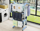 HOMIDEC Clothes Drying Rack, Large 4-Tier Foldable Drying Rack Clothing(67.7H x 19.7W x 30L Inches), Movable Drying Rack with 4 castors. Multifunctional Stainless Steel Laundry Drying Rack, Blue by CozyNest Decor