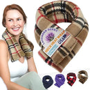 SunnyBay Microwave Heating Pad, Microwavable Heated Neck and Shoulder Wrap, Soothing Weighted Moist Heat or Ice Pack with Flaxseed and Lavender, 26x5 Inches, 2.5 lbs, Made in USA, London by CozyNest Decor