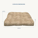 Honeycomb Outdoor Essentials Set of 2 Tufted Seat Pads, 19 x 18, Courtyard Geo Almond Dining Chair Cushions for Patio Furniture by GreenHaven Gardens