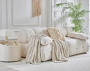 Longhui bedding Chunky Cotton Knit Throw Blanket for Couch, Sofa, Bed, or Chair, Decorative Breathable Fall Cable Knit Blanket 51 x 63 Inches, Beige by CozyNest Decor
