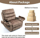 27in Extra Wide Power Lift Recliner Chair for Big Tall with Extended Footrest Heat Massage, Oversized Electric Lift Recliner Chairs for Adults Elderly Seniors, Arm Storage & Cup Holders by CozyNest Decor