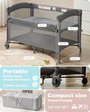 AirClub 4 in 1 Baby Bassinet Bedside Sleeper, 4 Functions Crib, Playard, Portable Changing Table, Bassinet for Newborn Baby, Bedsaide Bed w/Wheels&Brakes by TinyTreasures Baby Boutique