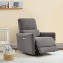 CHITA Power Recliner Chair Swivel Glider, FSC Certified Fabric Living Room Reclining Sofa Chair with Lumbar Support, Metal Grey by CozyNest Decor