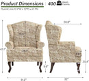 Accent Chair, High Back Upholstered Armchair with High Resilience Sponge & Wood Legs, Mid-Century Modern Comfy Single Sofa Reading Chairs for Living Room, Bedroom (Floral Sand, Set of 1) by CozyNest Decor
