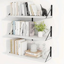 Heimlove 24 Inches White Floating Shelves,8 Inches Deep Wall Bookshelf Mounted Display&Storage Wood Wall Shelves for Kitchen Bathroom Laundry Living Room,Set of 3 by CozyNest Decor
