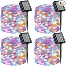 QITONG 4 Pack Multicolor Solar Fairy Lights Outdoor Waterproof, Each 33ft 100 LED Solar Christmas Lights, 8 Modes Silver Wire Solar Twinkle Lights by GreenHaven Gardens