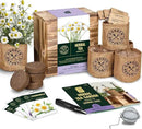 Indoor Herb Garden Seed Starter Kit - Herbal Tea Growing Kits, Grow Medicinal Herbs Indoors, Seeds for Planting, Soil, Plant Markers, Pots, Infuser, Planter Box, Gardening Gifts for Women by GreenHaven Gardens