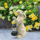 Garden Statues Rabbit with Solar Lights-Bunny Figurine Halloween Decorations Outdoor Rabbit Decor for Lawn,Balcony-Yard Art Garden&Patio Decor,Unique Housewarming&Birthday Gifts for Women Mom by CozyNest Decor