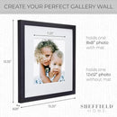 Sheffield Home 9 Piece Gallery Wall Frame Set, 12x12 in. Matted to 8x8 in. (Matte Black) by CozyNest Decor
