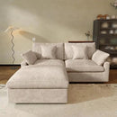 JACH Sectional Couches for Living Room, Cloud Sectional Couch with Deep Seat, Love Seat Modular Sofa with Chaise Ottoman, Covers Removeable & Washable, Sofas Furniture for Living Room, Khaki by CozyNest Decor