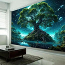 FENDROM Tree of Life Tapestry Nature Green Tree Wall Hanging Aesthetic Moon Night Fantasy Wonderland Tree Plants Wall Art For Home Dorm Living Room Decor by CozyNest Decor