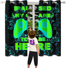 Gaming Curtain for Boys - 2Pcs Gamer Curtain Panels for Boys Bedroom Blackout Drapes Modern Games Patterns Windows Curtains Green Game Room Decor Grommet Top Thermal Insulated Curtains, 82" x 63" by TinyTreasures Baby Boutique