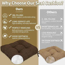 BUYUE Chair Cushion Set for Rocking Chair, Back Pillow & Seat Cushion with Ties, Original Woven Fabric Non-Slip Chair Pads for Elderly Sitting, Chocolate by CozyNest Decor