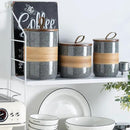 Spice Jars with Airtight Lid, Coffee Container Canister Kitchen Food Storage Jars for Spice Sugar Tea Bag, Stackable Decorative Jars for Countertop, Grey & 37oz by CozyNest Decor