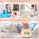 Kids Alarm Clock with Night Light for Kids, Small Digital Alarm Clocks for Bedrooms, Routine Builder, Cute Cat Alarm Clock with Sleep Training, Snooze, 12/24H, Date & Day, Temperature, USB Port by TinyTreasures Baby Boutique
