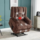 Dual Motor Power Lift Recliner Chair with Massage and Heat for Elderly People, Infinite Position, Brown Recliner Chair, Chenille Fabric Lift Chair by CozyNest Decor