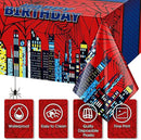 Oudain 3 Pcs Spider Tablecloth 108 x 54 in Red and Blue Plastic Disposable Table Covers City Web Theme Birthday Party Decorations Large Table Cloths for Party Indoor Outdoor (Birthday) by CozyNest Decor