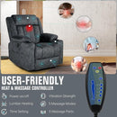 Retro Rocking Recliner Chair, Massage Rocker Recliner Chair with Vibration Massage and Heat, USB and Type-C Ports,360° Swivel Chairs,Living Room, Bedroom, Nursery, RV, Dark Grey by TinyTreasures Baby Boutique