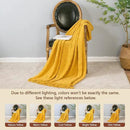 inhand Knitted Fall Throw Blanket for Couch and Bed, Knit Fall Decor Halloween Blanket with Tassel, Mustard Yellow Lightweight Decorative Farmhouse Warm Woven Blankets and Throws for Women, 60"x80" by CozyNest Decor