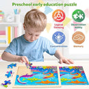 SYNARRY Large Wooden Dinosaur Puzzles for Toddlers 2-4, Wood Dino Puzzles for Kids Ages 4-6, Dinosaur Toys for Kids 3-5, Preschool Educational Children Learning Gifts for 3 4 5 Year Old Boys Girls by TinyTreasures Baby Boutique