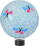 Gazing Ball 8 Inch Butterfly Glass Mosaic Garden Globe Outdoor Gazing Globe Yard Ornament for Garden Yard Home Lawn Outdoor Decoration Gift for Women (Not Solar Powered) by CozyNest Decor