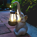 Elephant Solar Garden Statues,Resin Elephant Figurine Decorations with Solar Lights Lantern, Outdoor Elephant Decor Art for Lawn,Yard, Unique Housewarming Gift for Garden Home, VY-0617 by GreenHaven Gardens