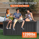 180 Gallon Patio Storage Box - Waterproof Deck Boxes & Outdoor Storage Deck Box, Lockable Resin Chest for Pool/Garden Tools, UV-Resistant, Black