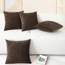 CaliTime Throw Pillow Covers Decorative 18 X 18 Inches Pack of 4 Cozy Chenille Cushion Cases for Couch Sofa Bed Living Room Home Coffee by CozyNest Decor