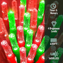 Heceltt 1600 LED 630 FT String Lights Outdoor, 8 Modes Christmas Lights Plug in, Waterproof Led String Lights with Timer and Memory for Christmas Home Party Tree Decorations (Red and Green)