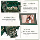 AKOZLIN Jewelry Box Organizer Functional Leather Jewelry Storage Case for Women Girls Ring Necklace Earring Bracelet Holder Organizer with Mirror by TinyTreasures Baby Boutique
